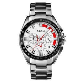 Класичний наручний годинник Skmei 9167 Білий циферблат L91671 фото