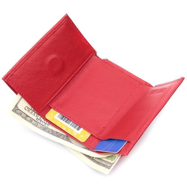 Маленький удобный кошелек с монетницей из натуральной кожи ST Leather 22741 Красный b22741 фото