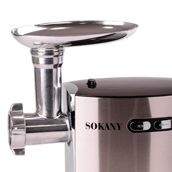 Электрическая мясорубка профессиональная Sokany SK-091 электромясорубка со сменными решетками 2500 Вт SK091 фото