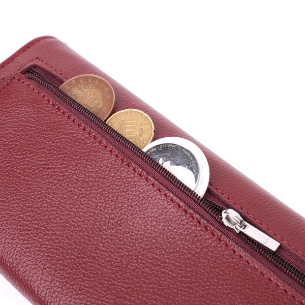 Гаманець для жінок із натуральної шкіри з геометричним клапаном ST Leather 22547 Бордовий b22547 фото