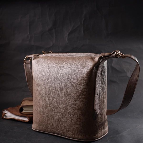 Женская сумка с одной длинной ручкой из натуральной кожи Vintage 22306 Бежевая b22306 фото