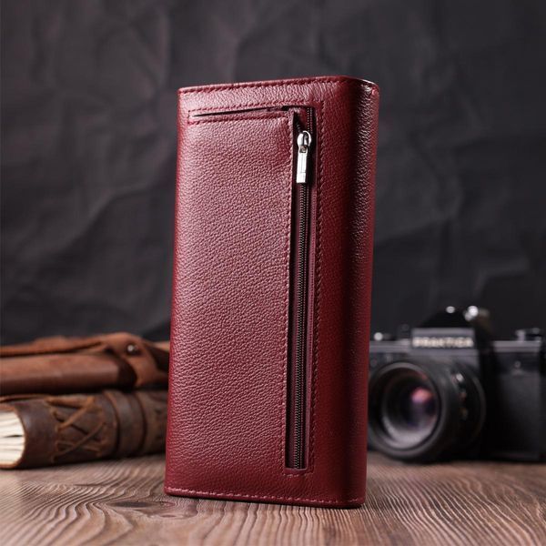 Гаманець для жінок із натуральної шкіри з геометричним клапаном ST Leather 22547 Бордовий b22547 фото