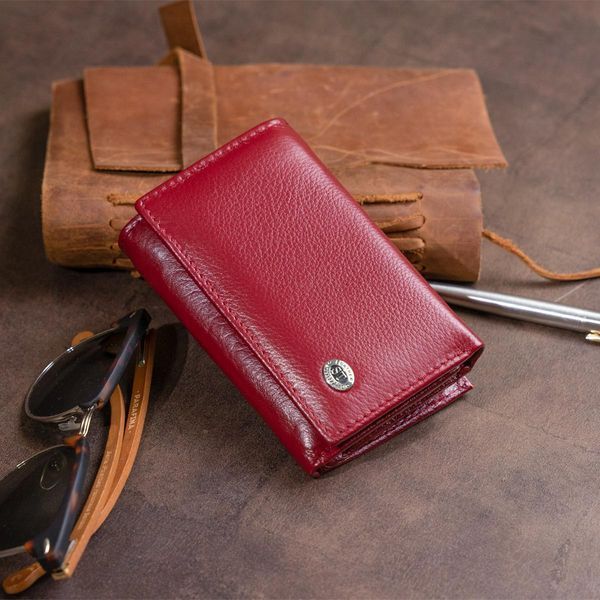 Горизонтальное портмоне из кожи женское на магните ST Leather 19333 Бордовое b19333 фото