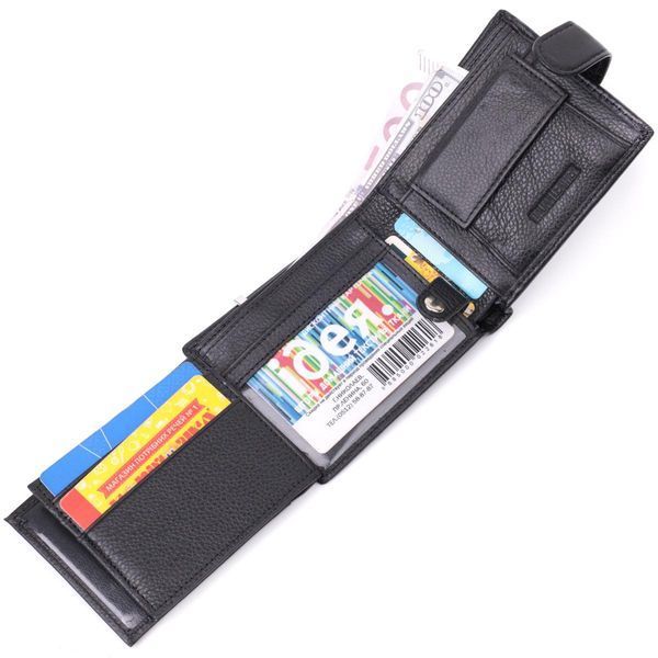 Мужской горизонтальный бумажник из натуральной кожи ST Leather 22455 Черный b22455 фото