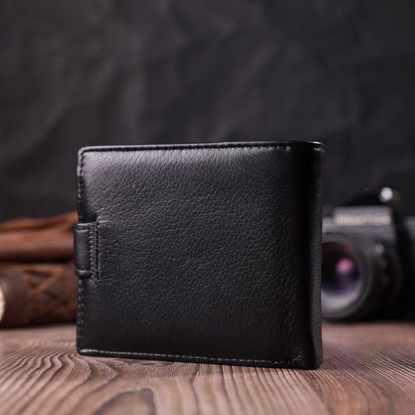 Мужской горизонтальный бумажник из натуральной кожи ST Leather 22455 Черный b22455 фото
