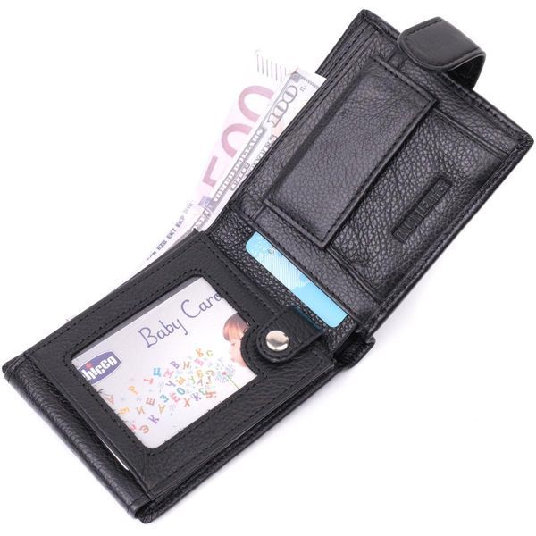 Мужской горизонтальный бумажник из натуральной кожи ST Leather 22455 Черный b22455 фото