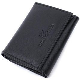 Удобный компактный кошелек с монетницей из натуральной кожи ST Leather 22742 Черный b22742 фото