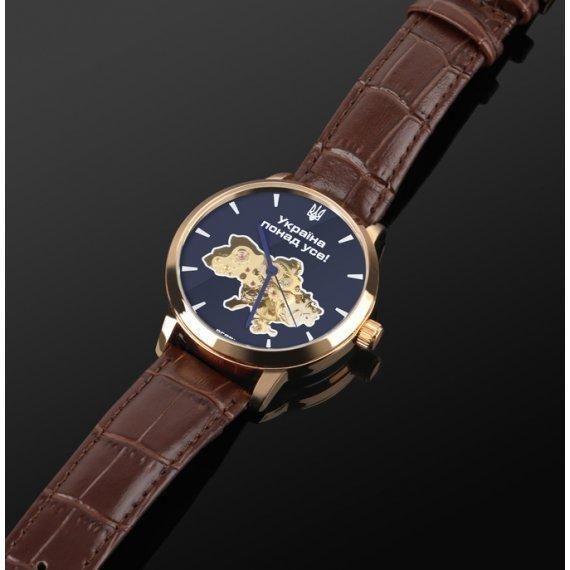 Чоловічий наручний годинник Besta Skeleton UA (Коричневий) L703009 фото