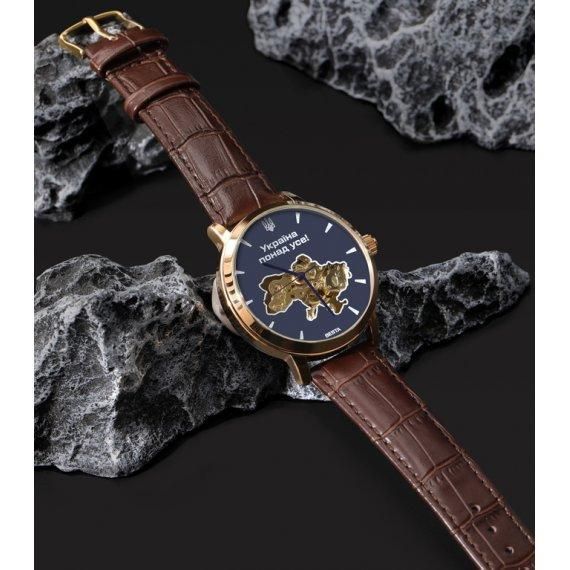Чоловічий наручний годинник Besta Skeleton UA (Коричневий) L703009 фото
