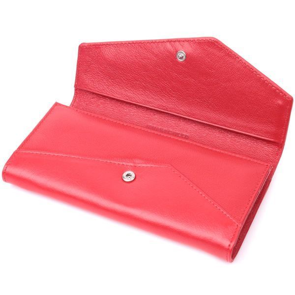 Жіночий гаманець з геометричним клапаном з натуральної шкіри ST Leather 22545 Червоний b22545 фото
