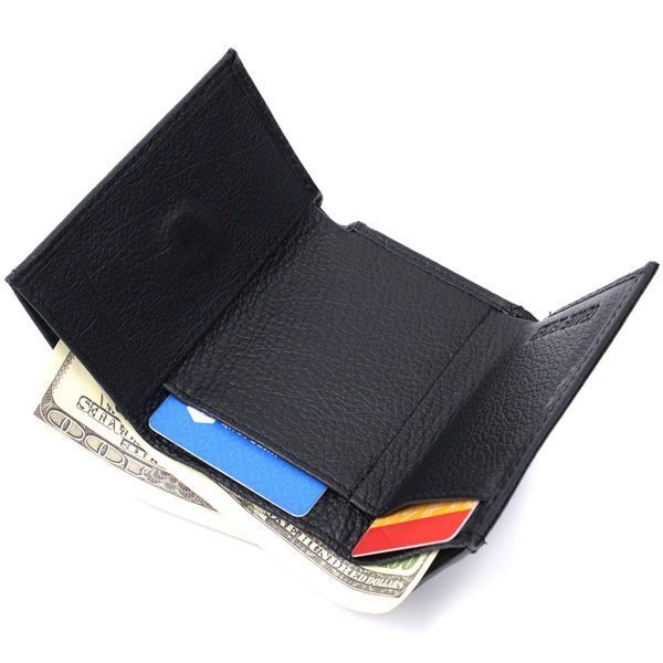 Удобный компактный кошелек с монетницей из натуральной кожи ST Leather 22742 Черный b22742 фото
