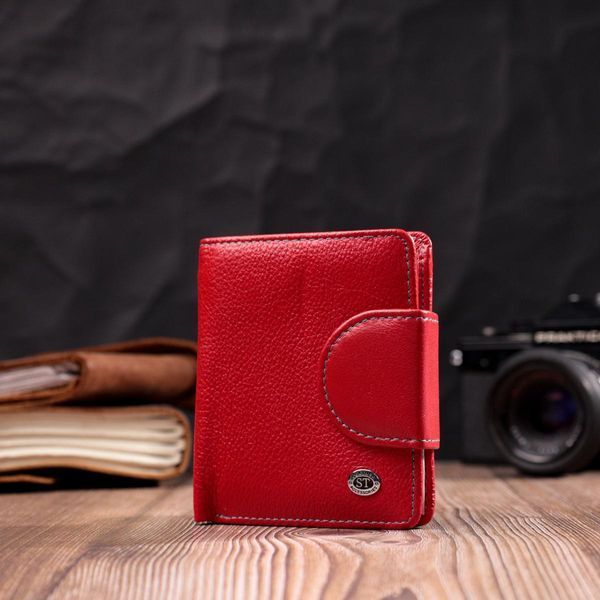 Кожаный яркий кошелек с монетницей для женщин ST Leather 19453 Красный b19453 фото