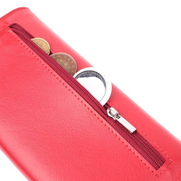 Жіночий гаманець з геометричним клапаном з натуральної шкіри ST Leather 22545 Червоний b22545 фото