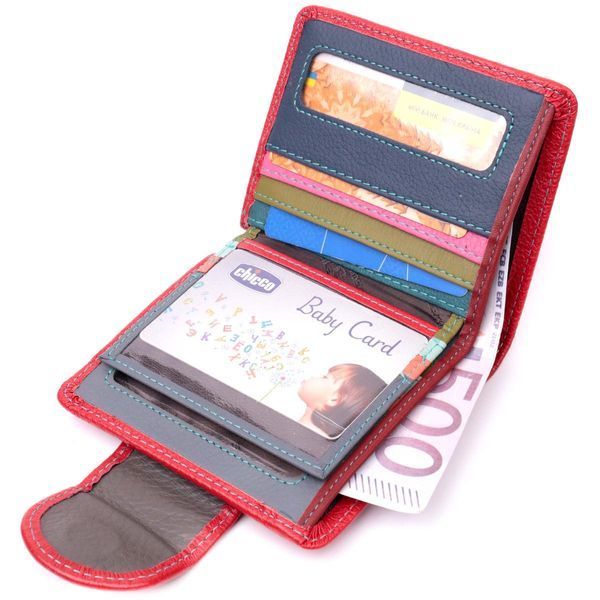 Кожаный яркий кошелек с монетницей для женщин ST Leather 19453 Красный b19453 фото