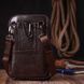 Компактная мужская сумка на пояс из натуральной кожи Vintage 22141 Коричневый b22141 фото 7