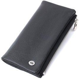 Вертикальный бумажник унисекс из мягкой натуральной кожи ST Leather 22743 Черный b22743 фото