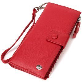 Женский вертикальный кошелек-клатч из натуральной кожи ST Leather 22536 Красный b22536 фото
