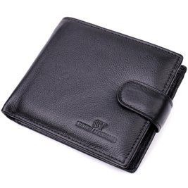 Мужской бумажник среднего размера из натуральной кожи ST Leather 22444 Черный b22444 фото