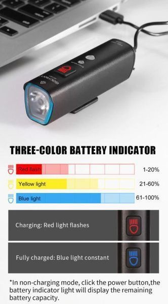 Велосипедный фонарь (велофара) Gaciron V9M-1000 Lumen USB батарея 4000 mAh Черный L910091 фото