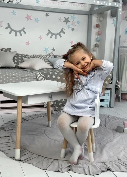 Дитячий столик зі стільчиком Корона та ящиком для олівців та розмальовок (Білий) L7032383 фото