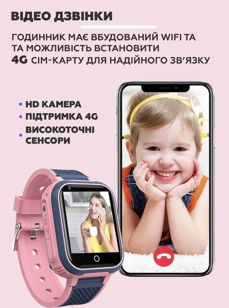 Детские наручные умные часы Smart Baby Watch LT21 с GPS (Розовый) L900683 фото