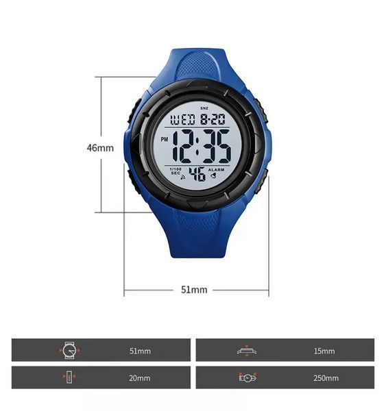 Мужские спортивные часы Skmei 1535 Dive Синие L900716 фото