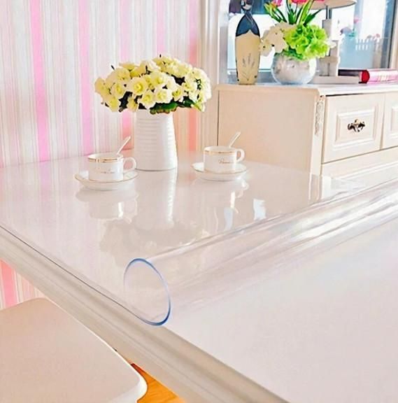 Мягкое стекло Прозрачная силиконовая скатерть на стол Soft Glass Защита для мебели 1.8х1.0м (толщина 1.5мм) L150008 фото