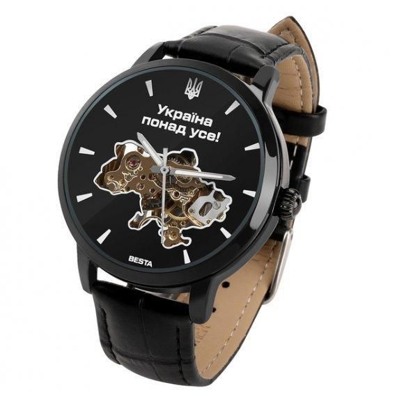 Чоловічий наручний годинник Besta Skeleton UA (Чорний) L7030091 фото