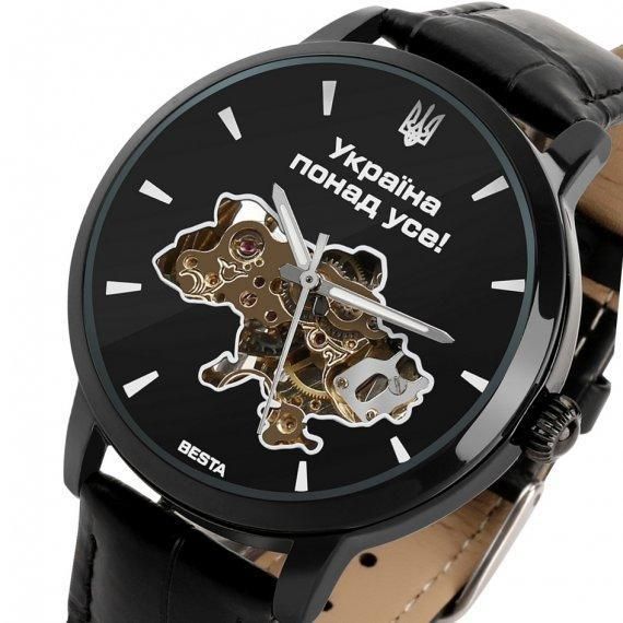 Чоловічий наручний годинник Besta Skeleton UA (Чорний) L7030091 фото