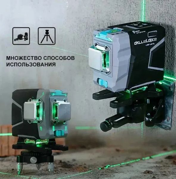 Лазерный уровень Deko 3D DKLL12tdP02 12 линий Откалиброван Зеленый луч (штатив 1.02м) L718534 фото