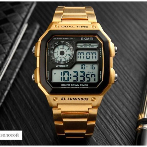 Чоловічий годинник Skmei 1335 Ripple Gold L133502 фото