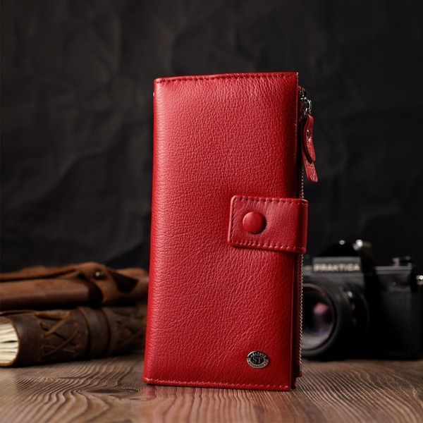 Женский вертикальный кошелек-клатч из натуральной кожи ST Leather 22536 Красный b22536 фото