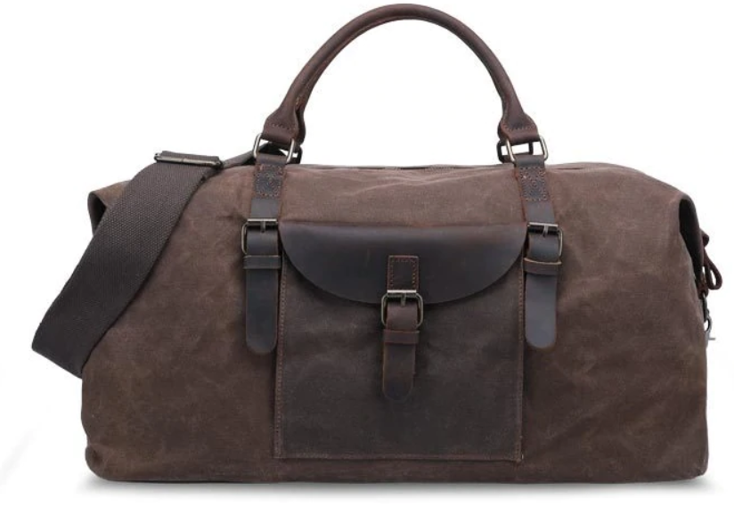 Дорожная сумка текстильная Vintage 20058 Коричневая 54х32х27 см b20058 фото