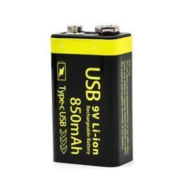Акумулятор Крона 850mAh 9v USB (Чорний) L707835 фото
