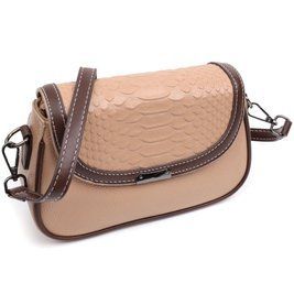 Сумка для жінок з фактурним клапаном з натуральної шкіри Vintage 22373 Бежева b22373 фото