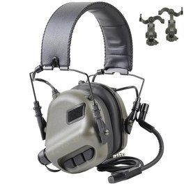 Тактичні активні навушники Earmor М32 + кріплення чебурашка OPS Core Оливковий L900896 фото