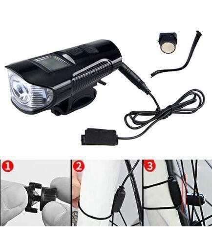 Вело ліхтар + комп'ютер + дзвінок XA-585-T6+2LED micro USB вбудований акумулятор (4 режими) L58503 фото