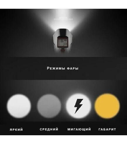 Вело ліхтар + комп'ютер + дзвінок XA-585-T6+2LED micro USB вбудований акумулятор (4 режими) L58503 фото