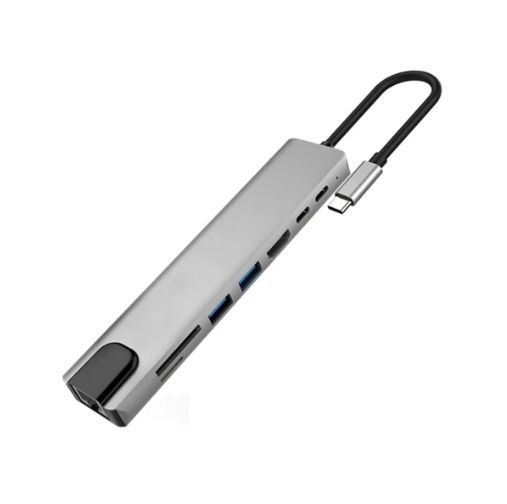 Универсальный USB концентратор для MacBook на 8-Port USB TypeC 3.0 Mini Hub SD, TF, RJ 45 L900849 фото