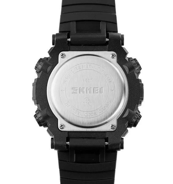 Мужские наручные кварцевые часы Skmei 1887 Черные с красным L7078763 фото