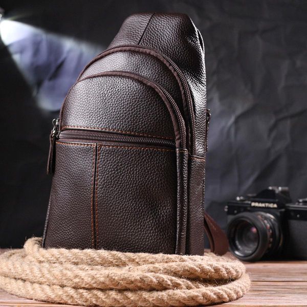 Удобная мужская сумка через плечо из натуральной кожи 21308 Vintage Коричневая b21308 фото