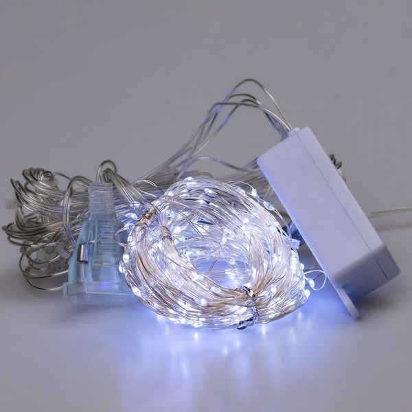 Гирлянда комнатная штора Роса светодиодная 3х2 м 200 LED 8 режимов 10 нитей Белая 173303W фото