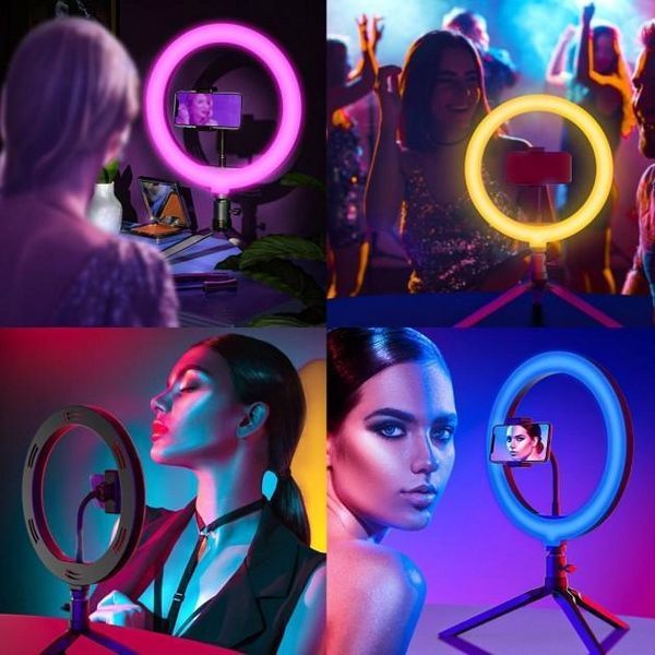 Светодиодная кольцевая лампа MJJ-36 см USB LED RGB с держателем для телефона L900259 фото