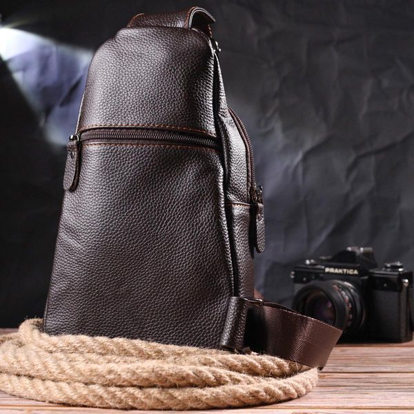 Удобная мужская сумка через плечо из натуральной кожи 21308 Vintage Коричневая b21308 фото