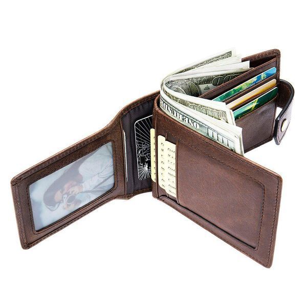 Портмоне в два сложения на кнопке 20241 Vintage Коричневое b20241 фото