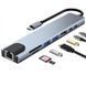 Универсальный USB концентратор для MacBook на 8-Port USB TypeC 3.0 Mini Hub SD, TF, RJ 45 L900849 фото 1