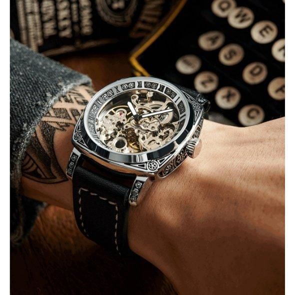 Чоловічий класичний механічний годинник WishDoIt Baron L70117 фото