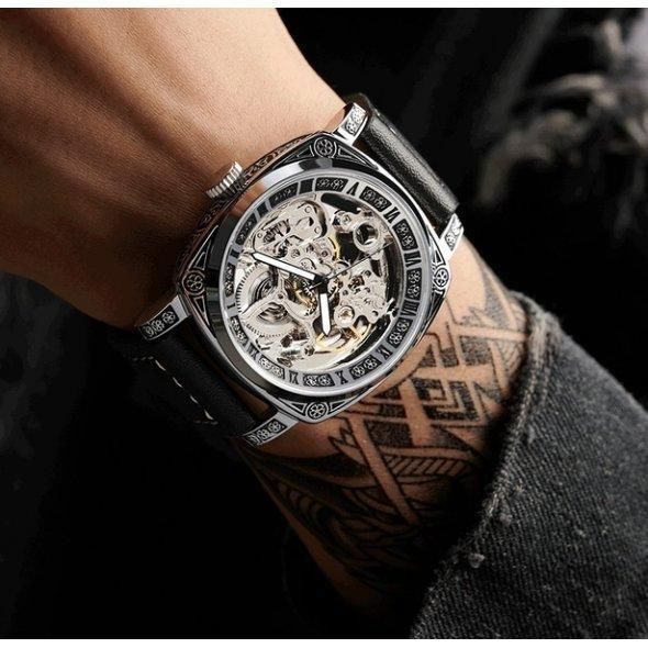Чоловічий класичний механічний годинник WishDoIt Baron L70117 фото