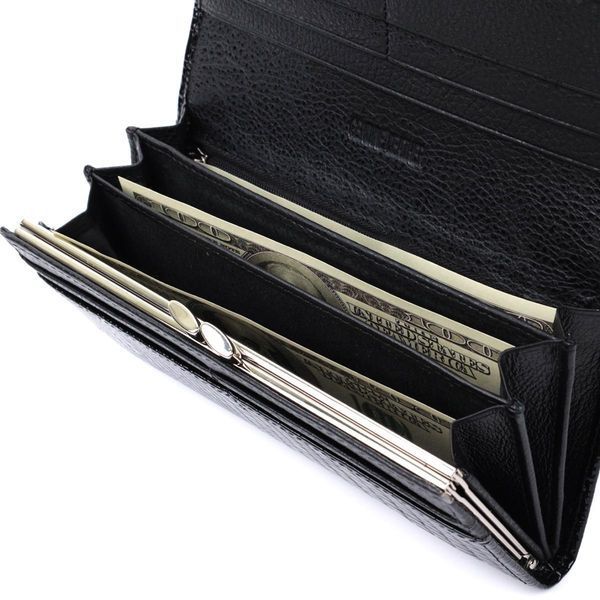 Жіночий гаманець із натуральної лакованої шкіри ST Leather 22679 Чорний b22679 фото