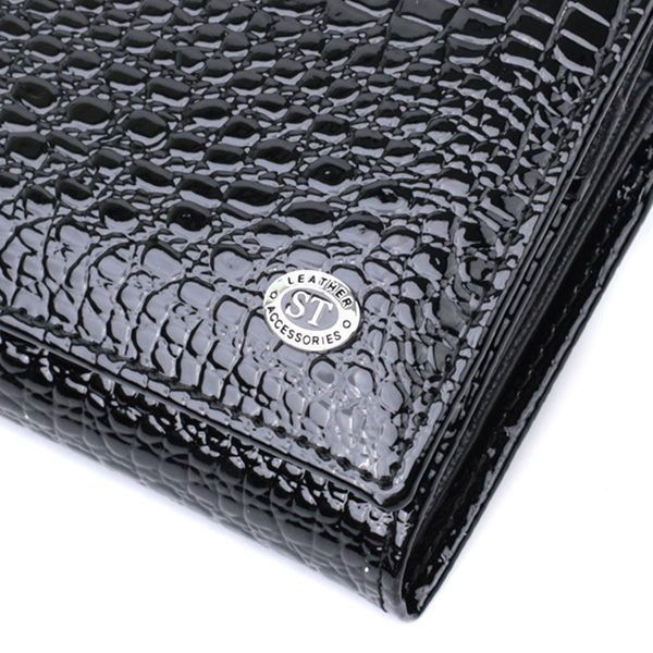Жіночий гаманець із натуральної лакованої шкіри ST Leather 22679 Чорний b22679 фото